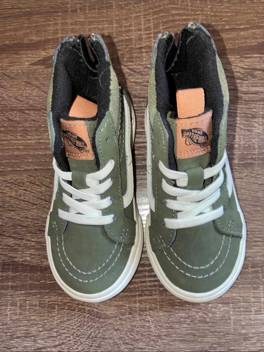 Vans Kids MTE Cold Weather Zip Back Shoes Boots Toddler Sz 8 Green Suede